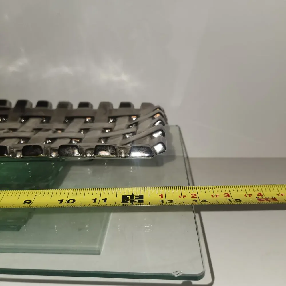 Heavy Metal Tone Basket Weave Tray
